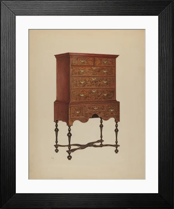 Framed Print : Highboy, c. 1938. Creator: Charles Squires Framed Print : Highboy, c. 1938. Creator: Charles Squires