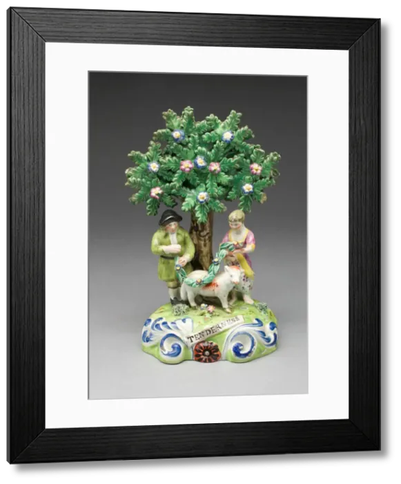 Framed Print : Figure Group: Tenderness, Staffordshire, c. 1820 / 30. Creator: John Walton Framed Print : Figure Group: Tenderness, Staffordshire, c. 1820 / 30. Creator: John Walton