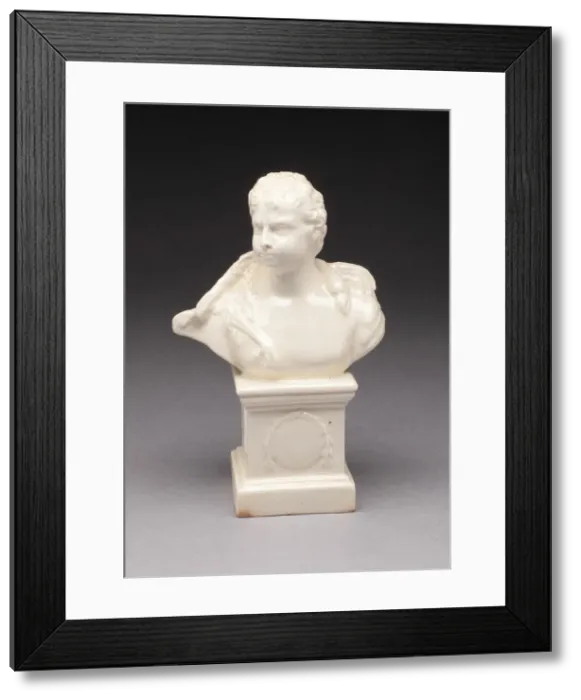 Framed Print : Bust of a Man Draped with a Swan, Yorkshire, 1780 / 90. Creator: Leeds Pottery Framed Print : Bust of a Man Draped with a Swan, Yorkshire, 1780 / 90. Creator: Leeds Pottery