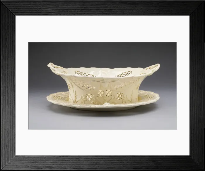 Framed Print : Fruit Basket and Stand, Yorkshire, 1780 / 1800. Creator: Leeds Pottery Framed Print : Fruit Basket and Stand, Yorkshire, 1780 / 1800. Creator: Leeds Pottery