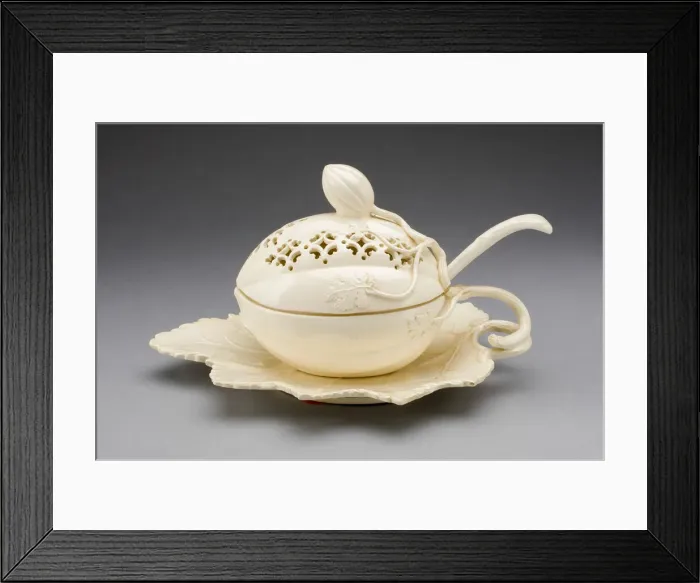 Framed Print : Tureen and Stand with Ladle, Yorkshire, 1780 / 90. Creator: Leeds Pottery Framed Print : Tureen and Stand with Ladle, Yorkshire, 1780 / 90. Creator: Leeds Pottery