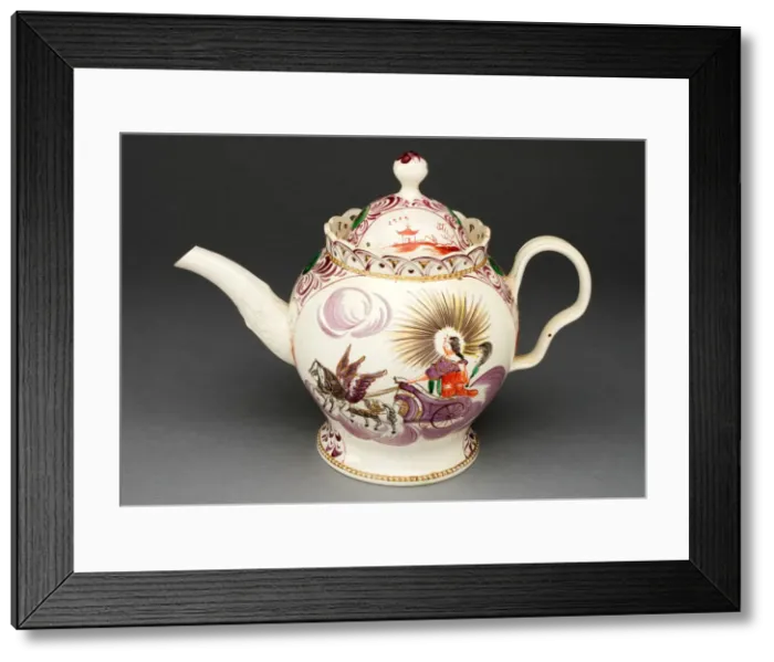 Framed Print : Teapot Depicting Aurora in a Chariot, Leeds, c. 1780. Creator: Unknown Framed Print : Teapot Depicting Aurora in a Chariot, Leeds, c. 1780. Creator: Unknown