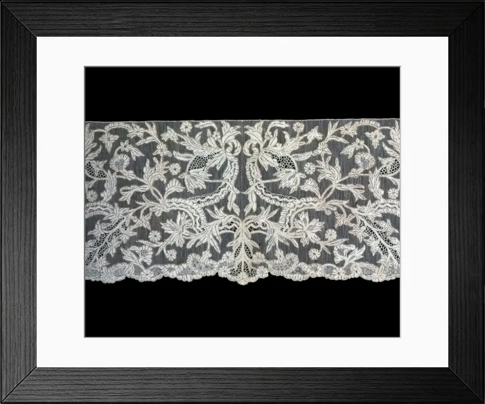 Framed Print : Borders, Italy, 1875 / 1900 (based on French lace of 1760s). Creator: Unknown Framed Print : Borders, Italy, 1875 / 1900 (based on French lace of 1760s). Creator: Unknown