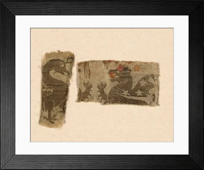 Framed Print : Two Fragments, Italy, 1350 / 1400. Creator: Unknown Framed Print : Two Fragments, Italy, 1350 / 1400. Creator: Unknown