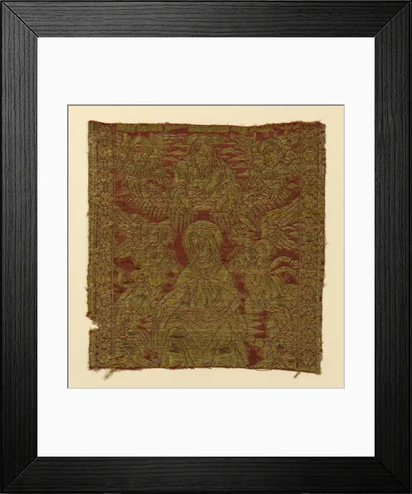 Framed Print : Fragment (From an Orphrey Band), Florence, 15th century. Creator: Unknown Framed Print : Fragment (From an Orphrey Band), Florence, 15th century. Creator: Unknown