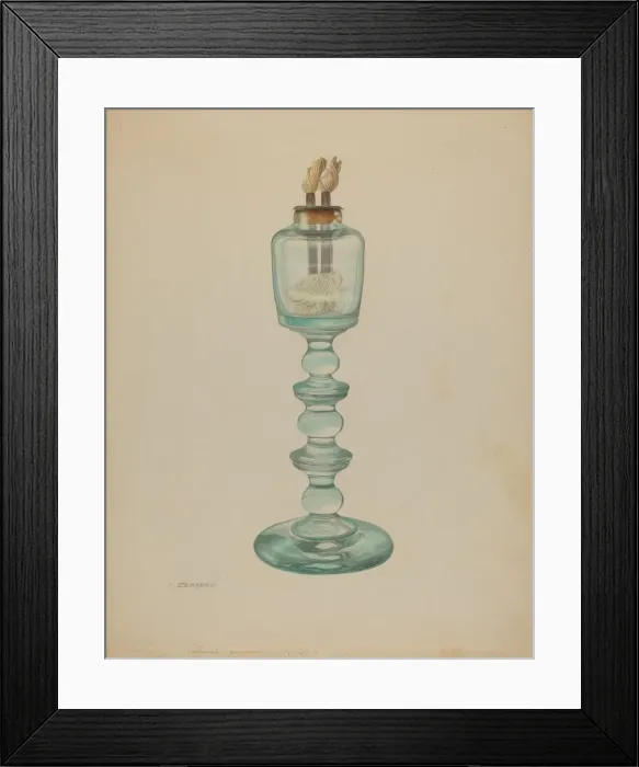 Framed Print : Whale Oil Lamp, c. 1938. Creator: Isidore Steinberg Framed Print : Whale Oil Lamp, c. 1938. Creator: Isidore Steinberg