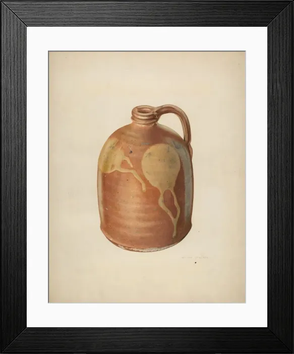 Framed Print : Galena Pottery Jug, c. 1938. Creator: William Spiecker Framed Print : Galena Pottery Jug, c. 1938. Creator: William Spiecker