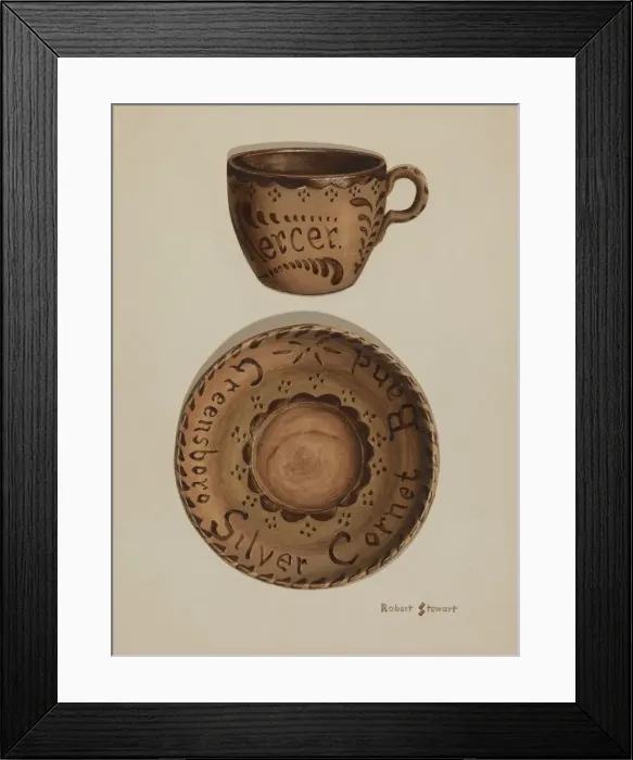 Framed Print : Cup and Saucer, c. 1939. Creator: Robert Stewart Framed Print : Cup and Saucer, c. 1939. Creator: Robert Stewart