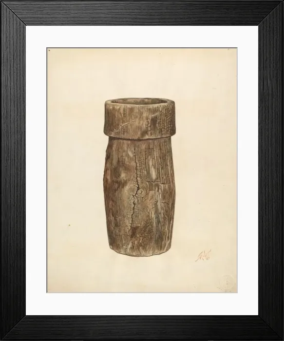 Framed Print : Lead Miners Wooden Bucket, c. 1940. Creators: Arthur Stewart, Paul Poffinbarger Framed Print : Lead Miners Wooden Bucket, c. 1940. Creators: Arthur Stewart, Paul Poffinbarger