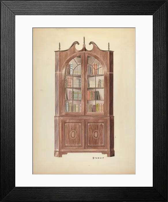 Framed Print : Corner Cupboard, c. 1937. Creator: Robert Stewart Framed Print : Corner Cupboard, c. 1937. Creator: Robert Stewart
