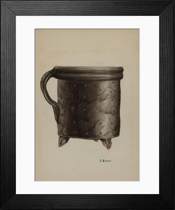 Framed Print : Pa. German Cheese Strainer, c. 1937. Creator: Robert Stewart Framed Print : Pa. German Cheese Strainer, c. 1937. Creator: Robert Stewart