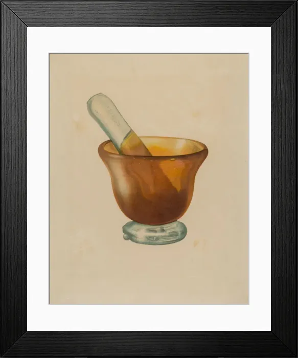 Framed Print : Mortar and Pestle, c. 1940. Creator: Isidore Steinberg Framed Print : Mortar and Pestle, c. 1940. Creator: Isidore Steinberg