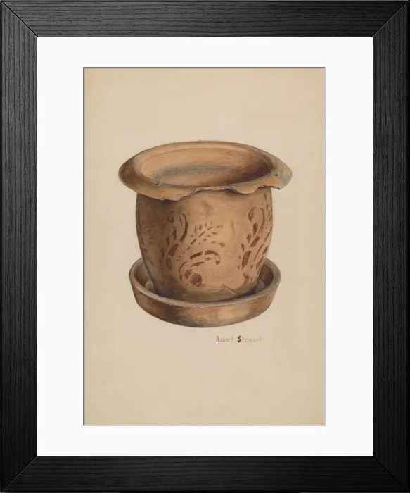 Framed Print : Flower Crock, probably 1940 / 1941. Creator: Robert Stewart Framed Print : Flower Crock, probably 1940 / 1941. Creator: Robert Stewart