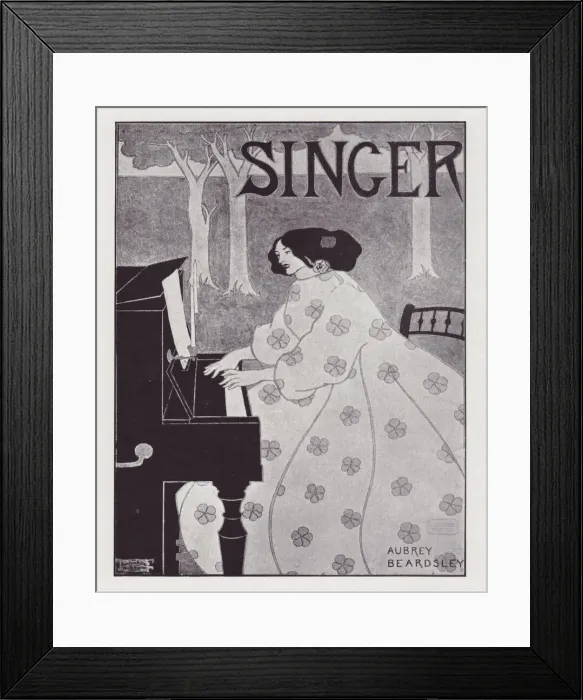 Framed Print : Singer Poster Design, 1895. Creator: Aubrey Beardsley Framed Print : Singer Poster Design, 1895. Creator: Aubrey Beardsley