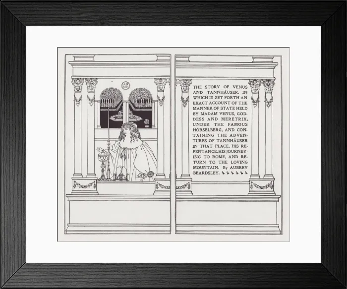 Framed Print : Frontispiece and Titlepage for Venus and Tannhauser, 1895. Creator: Aubrey Beardsley Framed Print : Frontispiece and Titlepage for Venus and Tannhauser, 1895. Creator: Aubrey Beardsley