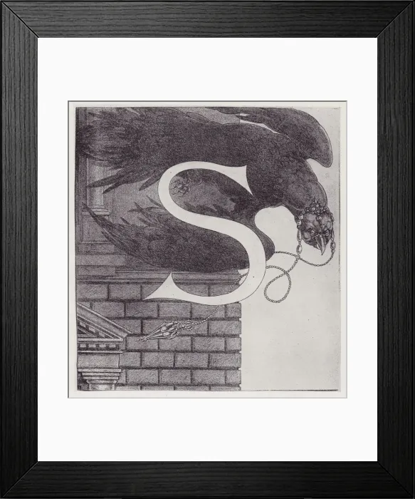 Framed Print : Initial Letters (Vulture) to Volpone, 1898. Creator: Aubrey Beardsley Framed Print : Initial Letters (Vulture) to Volpone, 1898. Creator: Aubrey Beardsley