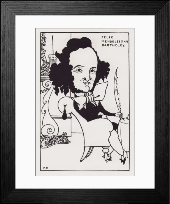 Framed Print : Felix Mendelssohn Bartholdy, from The Savoy No. 8, 1896. Creator: Aubrey Beardsley Framed Print : Felix Mendelssohn Bartholdy, from The Savoy No. 8, 1896. Creator: Aubrey Beardsley
