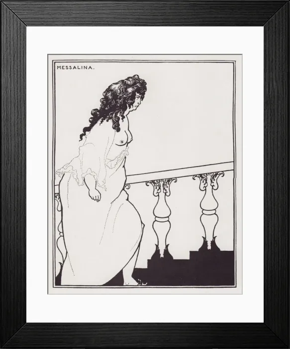 Framed Print : Messalina returning from the Bath, 1897. Creator: Aubrey Beardsley Framed Print : Messalina returning from the Bath, 1897. Creator: Aubrey Beardsley