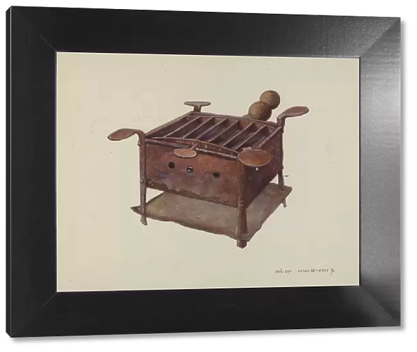 Portable Charcoal Stove, c. 1940. Creator: Ernest A Towers Jr