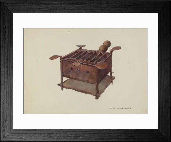 Framed Print : Portable Charcoal Stove, c. 1940. Creator: Ernest A Towers Jr Framed Print : Portable Charcoal Stove, c. 1940. Creator: Ernest A Towers Jr
