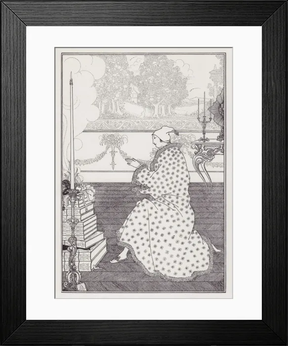 Framed Print : The Barons Prayer, 1895-1896. Creator: Aubrey Beardsley Framed Print : The Barons Prayer, 1895-1896. Creator: Aubrey Beardsley