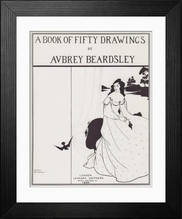 Framed Print : Cover Design for A Book of Fifty Drawings, 1897. Creator: Aubrey Beardsley Framed Print : Cover Design for A Book of Fifty Drawings, 1897. Creator: Aubrey Beardsley