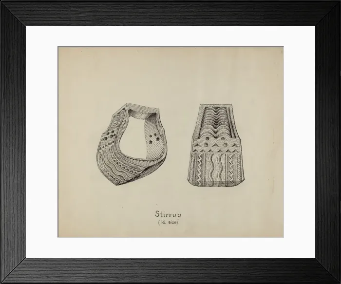 Framed Print : Wooden Stirrup, c. 1936. Creator: Gerald Transpota Framed Print : Wooden Stirrup, c. 1936. Creator: Gerald Transpota