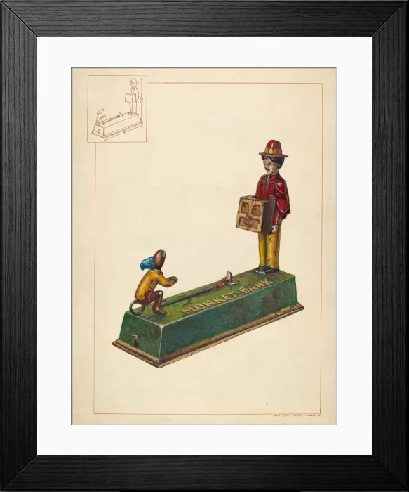 Framed Print : Monkey Bank, 1935 / 1942. Creator: Ernest A Towers Jr Framed Print : Monkey Bank, 1935 / 1942. Creator: Ernest A Towers Jr
