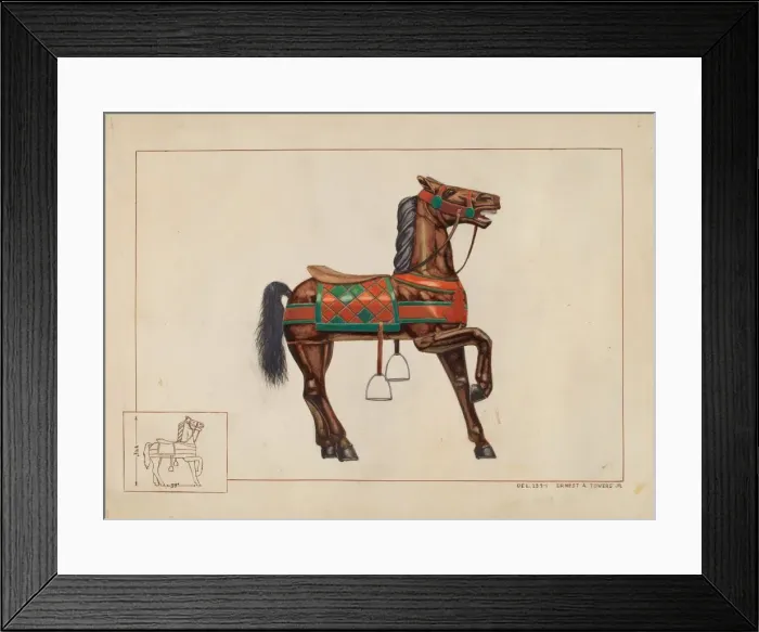 Framed Print : Carousel Horse, c. 1938. Creator: Ernest A Towers Jr Framed Print : Carousel Horse, c. 1938. Creator: Ernest A Towers Jr