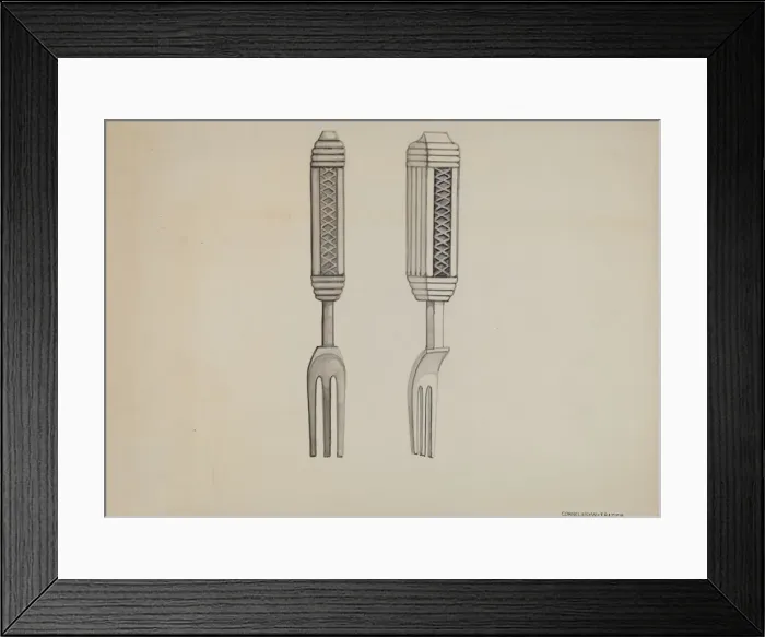 Framed Print : Pickle Fork, c. 1936. Creator: John R. Towers Framed Print : Pickle Fork, c. 1936. Creator: John R. Towers