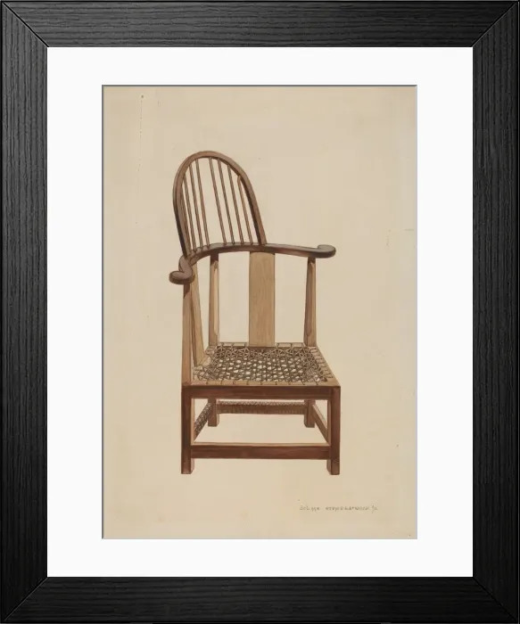 Framed Print : Corner Windsor Chair, c. 1939. Creator: Ernest A Towers Jr Framed Print : Corner Windsor Chair, c. 1939. Creator: Ernest A Towers Jr