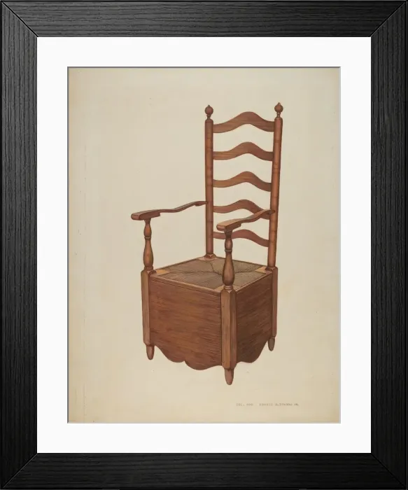 Framed Print : Commode Chair, c. 1940. Creator: Ernest A Towers Jr Framed Print : Commode Chair, c. 1940. Creator: Ernest A Towers Jr
