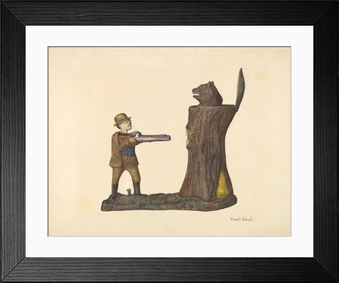 Framed Print : Toy Bank: Teddy and the Bear, 1935 / 1942. Creator: Pearl Torell Framed Print : Toy Bank: Teddy and the Bear, 1935 / 1942. Creator: Pearl Torell