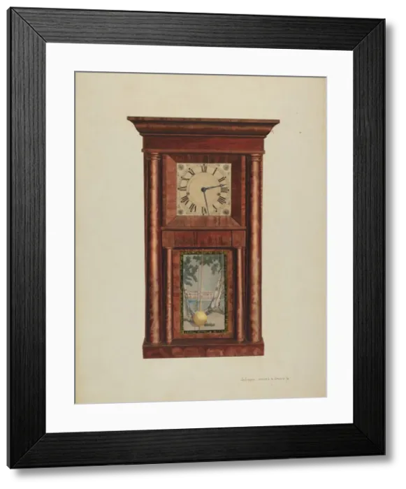 Framed Print : Mantel Clock, c. 1939. Creator: Ernest A Towers Jr Framed Print : Mantel Clock, c. 1939. Creator: Ernest A Towers Jr
