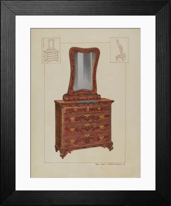 Framed Print : Bureau, c. 1937. Creator: Ernest A Towers Jr Framed Print : Bureau, c. 1937. Creator: Ernest A Towers Jr