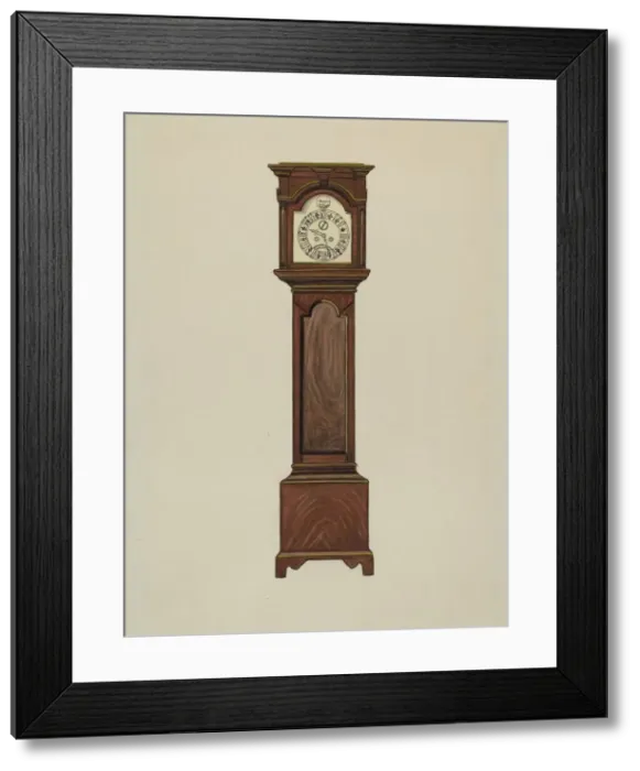 Framed Print : Grandfather Clock, c. 1936. Creator: Ernest A Towers Jr Framed Print : Grandfather Clock, c. 1936. Creator: Ernest A Towers Jr