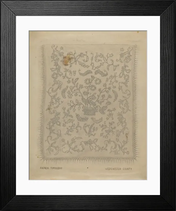 Framed Print : Bedspread, c. 1937. Creator: Andrew Topolosky Framed Print : Bedspread, c. 1937. Creator: Andrew Topolosky