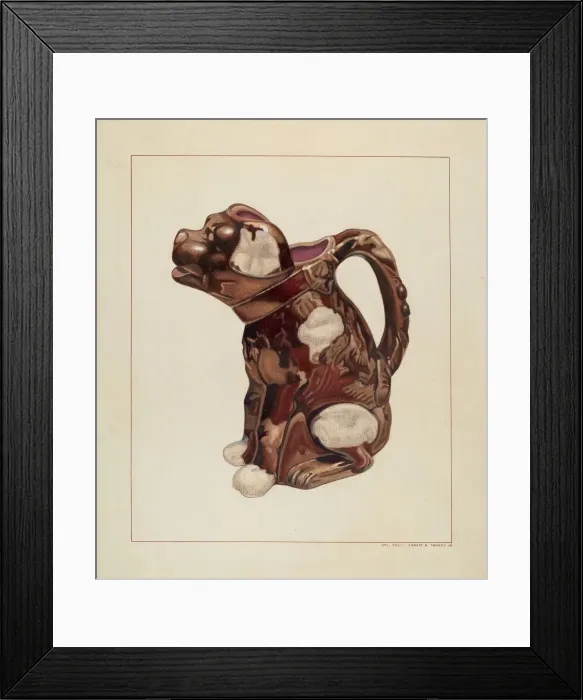 Framed Print : Dog Pitcher, c. 1938. Creator: Ernest A Towers Jr Framed Print : Dog Pitcher, c. 1938. Creator: Ernest A Towers Jr
