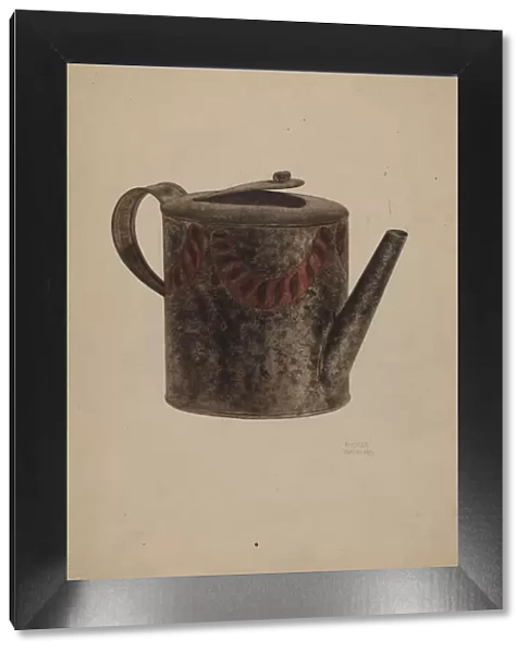Toleware Metal Teapot, c. 1939. Creator: Andrew Topolosky