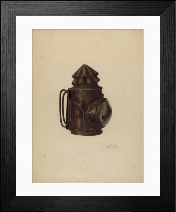 Framed Print : Tin Spot Lamp, c. 1939. Creator: Andrew Topolosky Framed Print : Tin Spot Lamp, c. 1939. Creator: Andrew Topolosky