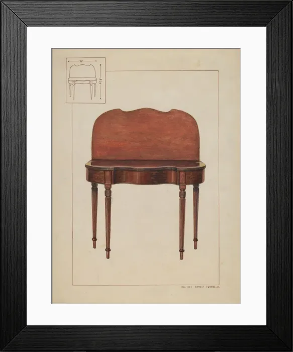 Framed Print : Sheraton Wall Table, c. 1937. Creator: Ernest A Towers Jr Framed Print : Sheraton Wall Table, c. 1937. Creator: Ernest A Towers Jr
