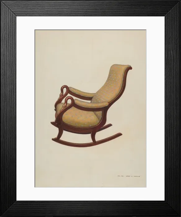 Framed Print : Rocking Chair, c. 1938. Creator: John R. Towers Framed Print : Rocking Chair, c. 1938. Creator: John R. Towers