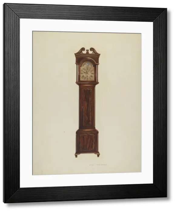Framed Print : Duncan Beard Grandfather Clock, c. 1939. Creator: Ernest A Towers Jr Framed Print : Duncan Beard Grandfather Clock, c. 1939. Creator: Ernest A Towers Jr