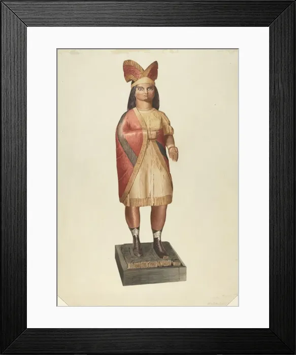 Framed Print : Cigar Store Indian, 1938. Creator: Henry Tomaszewski