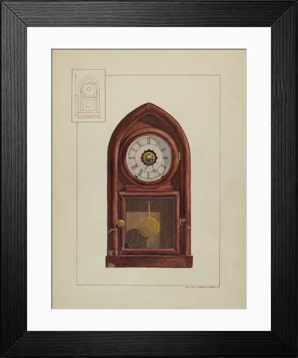 Framed Print : Mantel Clock, 1935 / 1942. Creator: Ernest A Towers Jr Framed Print : Mantel Clock, 1935 / 1942. Creator: Ernest A Towers Jr