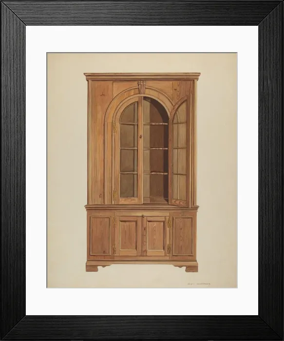 Framed Print : Corner Cupboard, c. 1939. Creator: Ernest A Towers Jr
