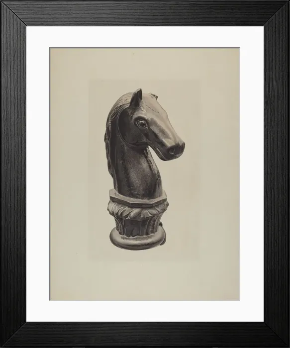 Framed Print : Hitching Post, 1935 / 1942. Creator: Henry Tomaszewski Framed Print : Hitching Post, 1935 / 1942. Creator: Henry Tomaszewski