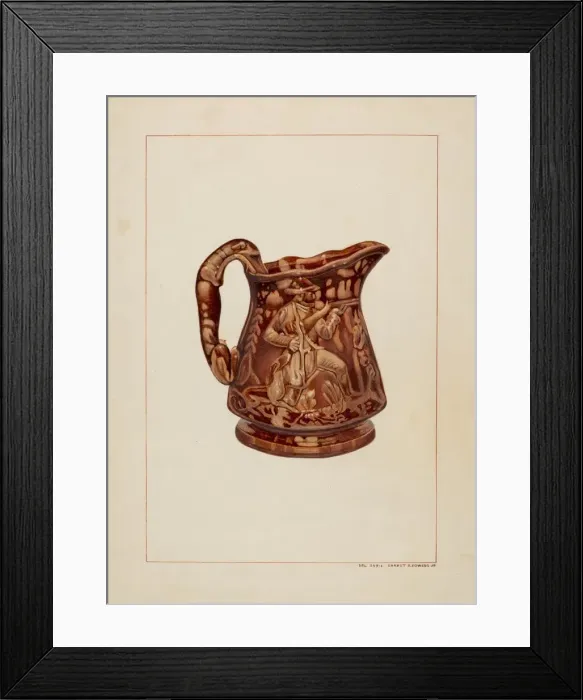 Framed Print : Crockery Pitcher, c. 1938. Creator: Ernest A Towers Jr Framed Print : Crockery Pitcher, c. 1938. Creator: Ernest A Towers Jr
