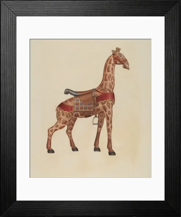 Framed Print : Carousel Giraffe, c. 1939. Creator: Henry Tomaszewski Framed Print : Carousel Giraffe, c. 1939. Creator: Henry Tomaszewski