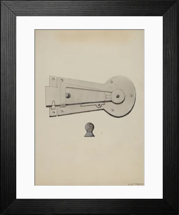 Framed Print : Latch, c. 1936. Creator: John R. Towers Framed Print : Latch, c. 1936. Creator: John R. Towers